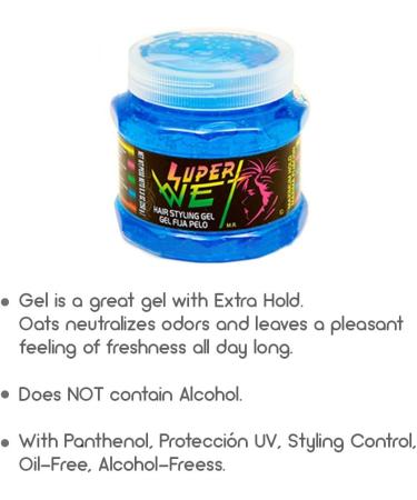 Super Wet Blue Hair Styling Gel 8.8 oz - Strong Hold Hair Gel - Buy Online on SooperMarket.com
