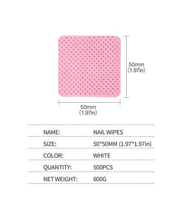 BLUERISE Pink Nail Wipes 500pcs - Lint Free, Absorbent, Eyelash Extension Glue Cleaning Pads - Buy Online on SooperMarket.com