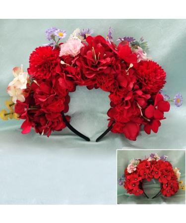JSGHGDF Bridal Garlands Florals Crown Wedding Flower Headband Beach Wreath Hairband Girls Hair Accessory Women Head Hoop Props Blue - Buy Online on SooperMarket.com