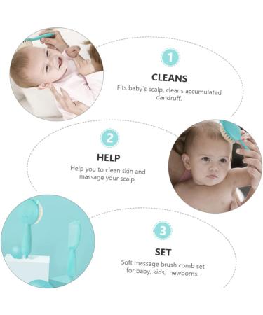 Kisangel 3-Piece Toddler Scalp Comb Cap Brush Set - Baby Bath and Shampoo Safety Tools - Buy Online on SooperMarket.com