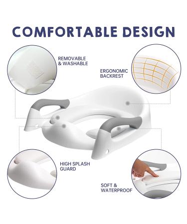 Potty Training Seat with Step Stool Ladder - Gentle Monster Toddler Toilet for Boys Girls - Foldable & Comfortable Chair with Anti-Slip Pad (Grey) - Buy Online on SooperMarket.com