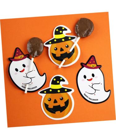 Cabilock Halloween Lollipop Decoration 100 Pcs Lollipop Paper Lollipop Candy Lollipop Packaging Lollipop Ghost Lollipop Greeting Lollipop Decoration Pencil Caps Message Halloween - Buy Online on SooperMarket.com