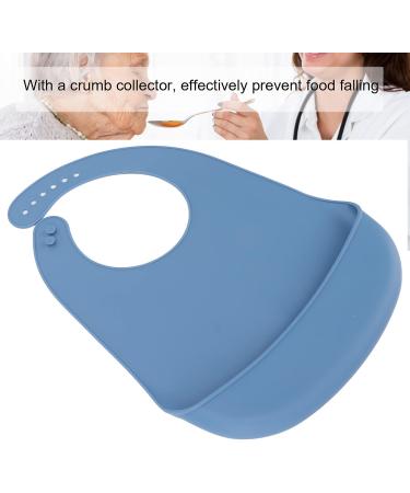 Elderly Silicone Bib Waterproof Elderly Bibs Prevent Food Falling Crumb Collector for Adults for Eating(blue) - Buy Online on SooperMarket.com