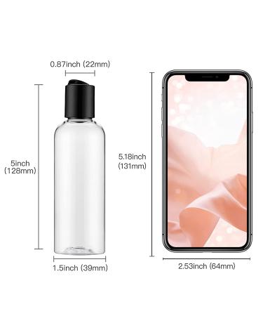 Owlyee 3.4oz Travel Bottle with Disc Top Flip Cap (5PCS) - 100ml Clear Empty Plastic Containers for Shampoo, Lotion, Soap - Buy Online on SooperMarket.com
