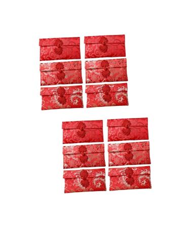Ciieeo 12 Pcs Buckle Fabric Red Envelope Fortune Red Envelopes Chinese Knot Red Envelopes Chinese Red Envelope Spring Festival Lucky Money Envelope Chinese Envelopes Pocket Storage Bags