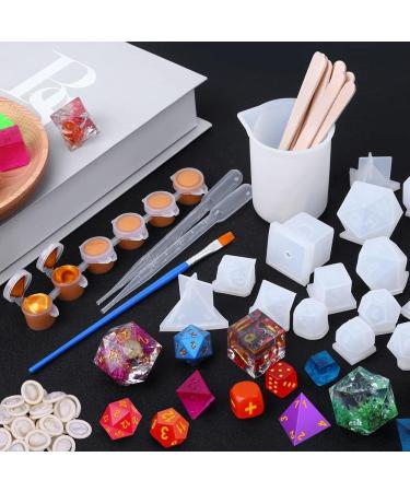 Shynek Resin Dice Molds Set - 19 Polyhedral Styles with Silicone Mold, Tools, and Paints for Epoxy Resin Dice Making - Buy Online on SooperMarket.com