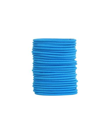 12 PCS Elastic Hair Bands 3mm Elastic Hair Ties Ponytail Holders Bulk Hair Ties No Metal Gentle Elastics for Women Men Girls Kids (Blue)