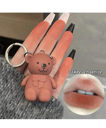 3Pcs Keychain Bear Lipsticks - Cute 2 in 1 Matte Velvet Lipgloss Set for Long-Lasting Moisturizing Lip Color - Waterproof Beauty Makeup with Keychain - (01+02+06) - Buy Online on SooperMarket.com