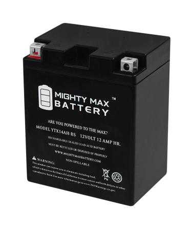 Mighty Max Battery YTX14AH-BS 12V 12Ah Battery for Yamaha YFM350ER Moto 4 350cc 87-95