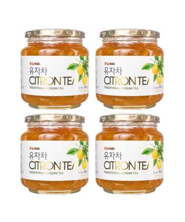 CNMART Traditional Korean Citron Tea 580g - Korean Flavour Jar by K-EATs (Pack of 4)
