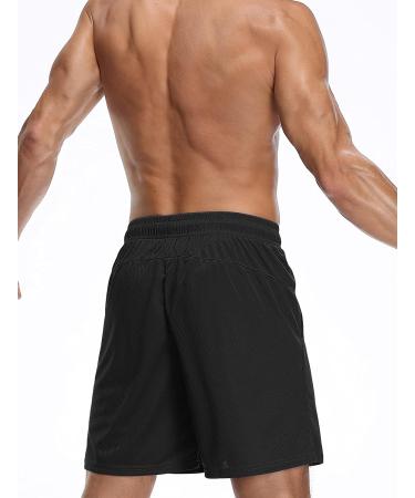 NELEUS Men's 7 Running Shorts 2-Pack with Pockets - Black/Navy Blue - Large - Buy Online on SooperMarket.com