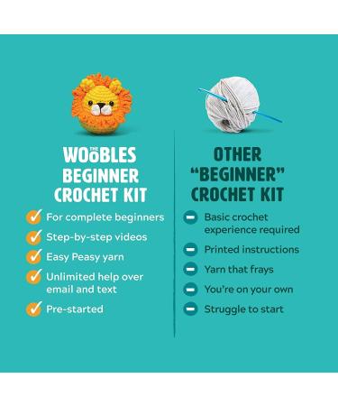 Woobles Beginners Crochet Kit: Easy Peasy Yarn, Step-by-Step Tutorials - Sebastian The Lion Orange - Buy Online on SooperMarket.com