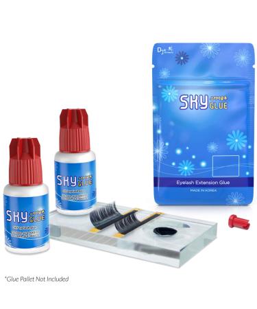 Sky Glue S+ - 2 Bottles | Super Strong Black Lash Extension Adhesive | Fast Drying/7+ Week Retention | Professional Grade for Long Lasting Semi Permanent Individual Lash Extensions - Buy Online on SooperMarket.com