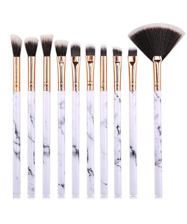 Jootuepo 10pcs Eye Make Up Brazen Marble Pattern Eye Make-up Brush Set Soft Hair eyeshadow brush for eyeshadow eyebrow eyeliner eyeliner