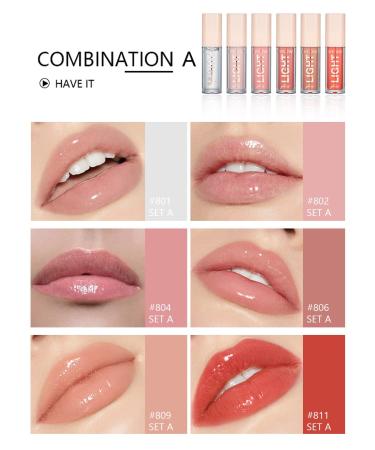 6PCS Bangfeng Lip Oil Set - Moisturizing Lip Gloss Kit for Women (Set A) - Buy Online on SooperMarket.com