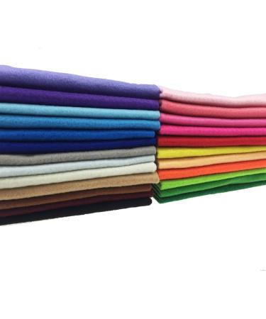 Flic-Flac 1.4mm Soft Felt Fabric Sheet Assorted Color Pack - 24pcs DIY Craft Sewing Squares Nonwoven Patchwork (20*30cm) - Buy Online on SooperMarket.com