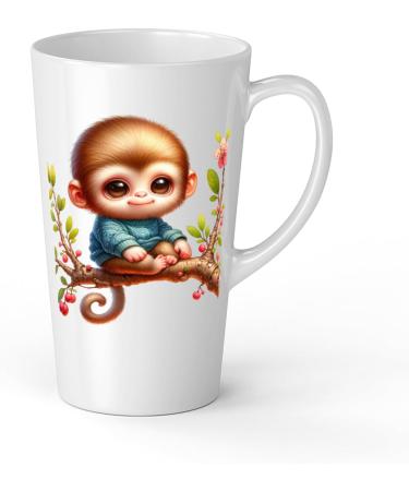 White Ceramic Baby Monkey Mug - Large 483 ml Perfect for Hot Chocolate or Milk Fun and Easy to Use - Buy Online on SooperMarket.com