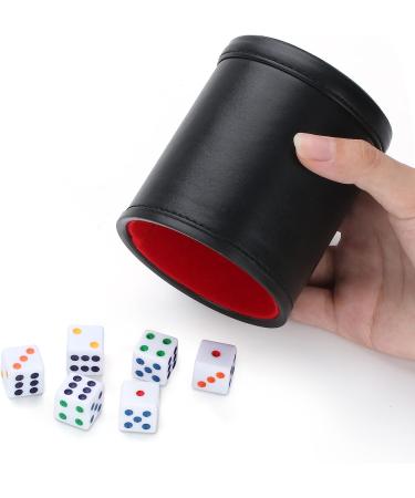 Vuwuma Felt Lined Professional Dice Cup Set - Includes 6 Quiet Dice for Yahtzee Game - Buy Online on SooperMarket.com