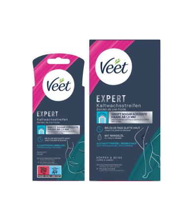 Veet Expert 40 Cold Wax Strips Body & Legs + 20 Cold Wax Strip Face For Hair removal for all skin types including sensitive skin
