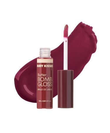 Ruby Kisses Lip Gloss Butter Bomb Gloss Non-Sticky Lip Gloss Vitamin E Natural Nude Lip Makeup - 7.8mL (0.26 US fl.oz) (avage)