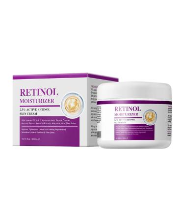Retinol Cream with 2.5% Active Retinol Advanced Face Moisturizer with Vitamin B5 for Anti Aging & Anti Wrinkle Hydrating & Smoothing Fine Lines Plump Skin Care Cream for Whole Body 10.15 Fl oz