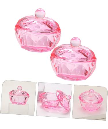 FRCOLOR 8 Pcs Pink Plates Nail Cleaner Drill Bits for Nails Nail Dappen Dish Dappen Bowl Nail Organizers and Storage for Nail Tech Monomer Dish with Lid Vegetable Bowl Glass With Cover 4.2x4.2cmx4pcs Pinkx4pcs - Buy Online on SooperMarket.com