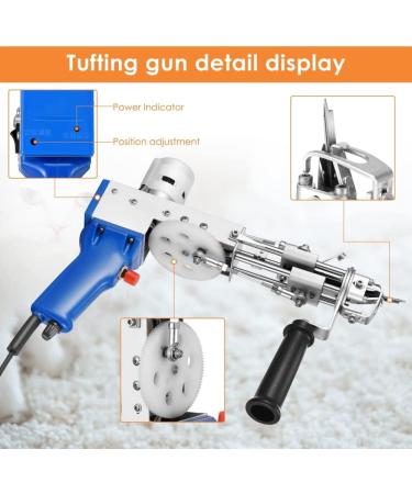 TOPQSC Tufting Gun 2 in 1 Cut Pile Loop Pile - Blue | Rug Making Machine Kit for Weaving Flocking Rug - Buy Online on SooperMarket.com
