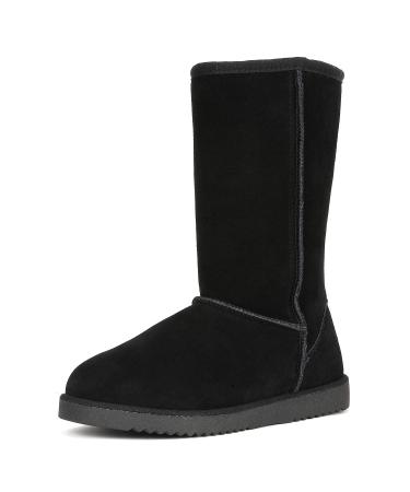 DREAM PAIRS Women's High-top Winter Snow Boots Slip on Warm Comfortable Outdoor Booties Shoes for Women 8 Black