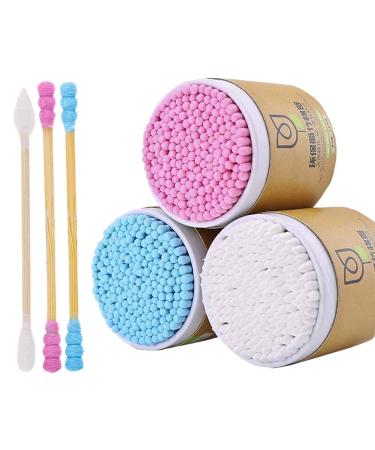 600 Counts Cotton Swabs Natural Double Tipped Organic Cruelty Free Ear Buds D03