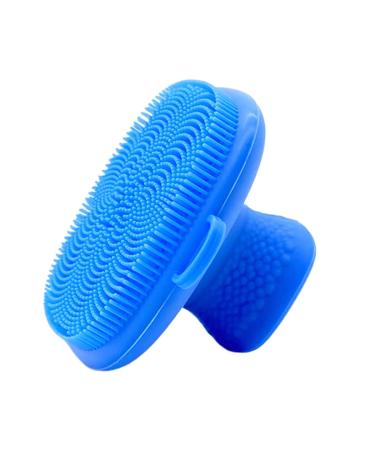 Dajidafu Facial Cleansing and Beauty Brush with Anti-Slip Handle Soft Hanging Hole and Easy to Clean Silica Gel Blue