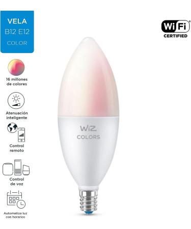 WiZ Connected Color 60W Candle B11 Smart WiFi Light Bulb  16 Million Colors  Compatible with Alexa and Google Home Assistant  No Hub Required  1 Bulb Candle Color 1 Count (Pack of 1) - Buy Online on SooperMarket.com