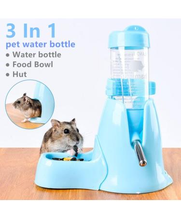 Norhogo Hamsters Water Bottle & Food Dispenser with Stand 80ml - Blue | Small Animals Guinea Pig Rat Rabbit Dwarf Gerbil Chinchilla - Buy Online on SooperMarket.com
