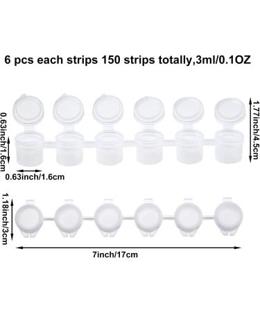150 Strips 900 Pots Empty Paint Strips Paint Cup Pots Mini Strips Clear Plastic Storage Containers with Lids Art Painting Craft Supplies for Classrooms Schools Paintings Art Festivals (3 ml) - Buy Online on SooperMarket.com
