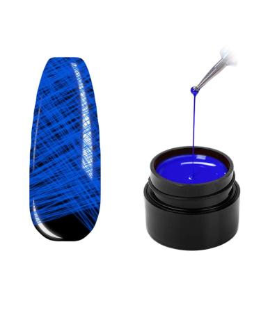 JAWSEU Luminous Spider Nail Gel UV Gel Nail Polish Luminous Painting Elastic Drawing Spider LED Gel Polish for Line Nail Art DIY Drawing Glue 8ML blue