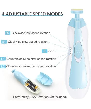 Electric Baby Nail Trimmer with LED Light - Safe & Quiet Nail Clipper for Newborns, Infants, Toddlers, Kids, Women (Blue) - Buy Online on SooperMarket.com