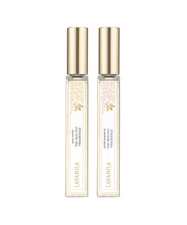 Lavanila Roller Perfume Set of 2 Includes Pure Vanilla + Vanilla Grapefruit - The Healthy Fragrance for Women Clean and Natural