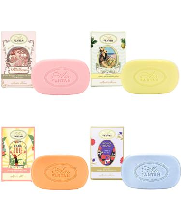 Un Air d'Antan Bar Soap Gift Set for Women - 4 Piece Fancy Soaps with Organic Shea Butter, Sweet Almond Oil, and Argan Oil - Perfect Small Gift For Her - Buy Online on SooperMarket.com