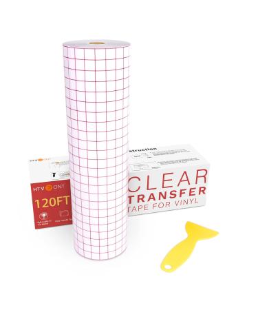 HTVRONT Transfer Tape for Vinyl - 12 X 120 ft w/Red Alignment Grid Transfer Paper for Cricut Adhesive Vinyl  Silhouette Cameo Vinyl Transfer Tape for Vinyl for Decals Signs  Windows  Stickers