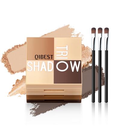 3 in 1 Matte Eyeshadow Palette Nude Neutral High Pigmented Naked Eyeshadow Makeup Long Lasting Smooth Matte Shimmer Glitter Eye Shadow Trio (2#)