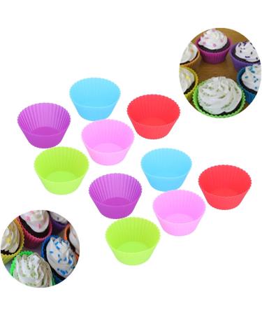Silicone Cup Delaman 10Pcs Silicone Cup Resuable Food Grade Cake Mold Cupcake Liners for Bakery Home - Buy Online on SooperMarket.com