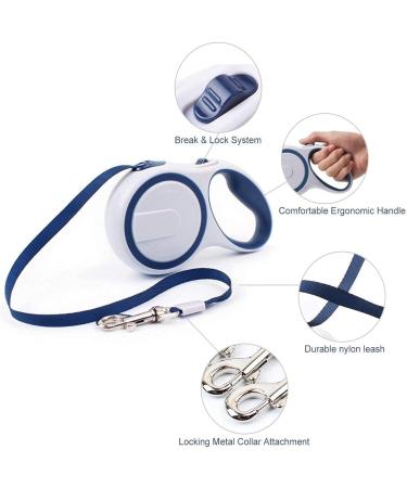 Hycyyfc Roller Linen Dog Leash - 3/5m Adjustable Pull-Out Leash for Small & Large Dogs Comfortable Handle Robust Training Line in Blue - Buy Online on SooperMarket.com