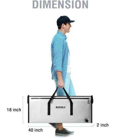 Buffalo Gear 4018in White Watertight Fish Cooler Bag - 40 Quart - Buy Online on SooperMarket.com