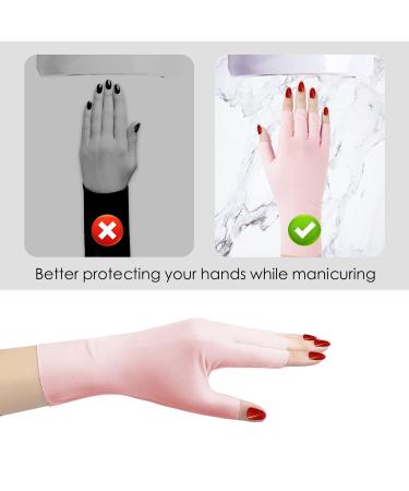 Unaone 2 Pairs Anti UV Gel Manicure Gloves - Pink | Nail Lamp Light Protection - Buy Online on SooperMarket.com