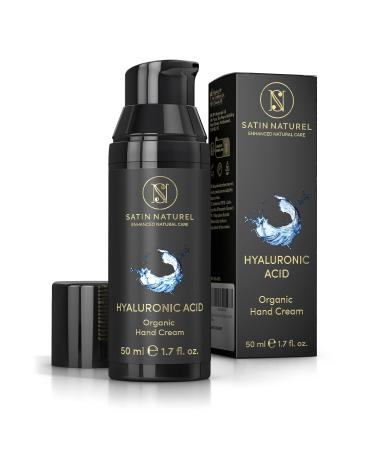 Anti fold organic hand cream against very dry hands - with hyaluronic acid aloe vera and shea butter 50 ml - natural cosmetics - hand cream Christmas - Small gifts for women - satin natural