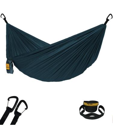 Wise Owl Outfitters Camping Hammock - Lightweight, Portable Hammock w/Tree Straps - Outdoor Hammock for Beach, Hiking, Backpacking and Travel Blue