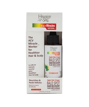 Hawaiian Silky Apple Cider Vinegar Bald Spot Recovery Serum - Hair Growth Solution with Black Castor Oil for All Hair Types - 1.76 fl oz - Safe for Color Treated Hair - Buy Online on SooperMarket.com