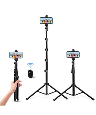 Selfie Stick Tripod, 64 inch Extendable Tripod Stand Phone Tripod Camera Tripod Wireless Remote Shutter Compatible with iPhone 13 12 11 pro Xs Max Xr,Android/Cameras