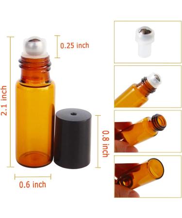 Greatforu 5ml Roll-On Glass Bottles for Essential Oils | Refillable Aromatherapy Containers with Opener (6 Pack) | Perfect for Home & Travel - Buy Online on SooperMarket.com