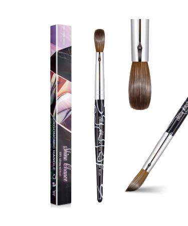 Shine Chance Acrylic Nail Art Brush Size 10  100% Pure Kolinsky Hair Oval Nail Brush for Acrylic Application  Professional Nail Extension Manicure Tool Striping Nail Drawing Pen for DIY Home Salon 10