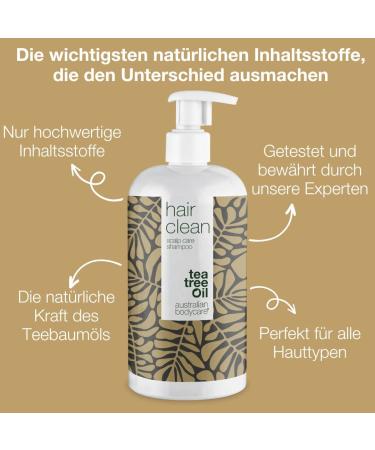 Buy 100% Vegan Anti-Dandruff Shampoo with Tea Tree Oil 500ml | Soothing Shampoo for Dry & Itchy Scalp | Ideal for Psoriasis Neurodermatitis & Scalp Pimples - Buy Online on SooperMarket.com